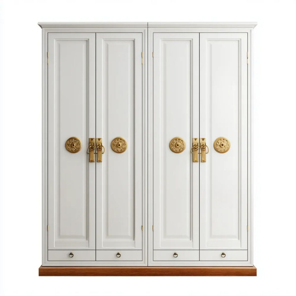 Szafa, 4 drzwi i 4 szuflady z bieli w MDF, 160 x 60 x 220 cm