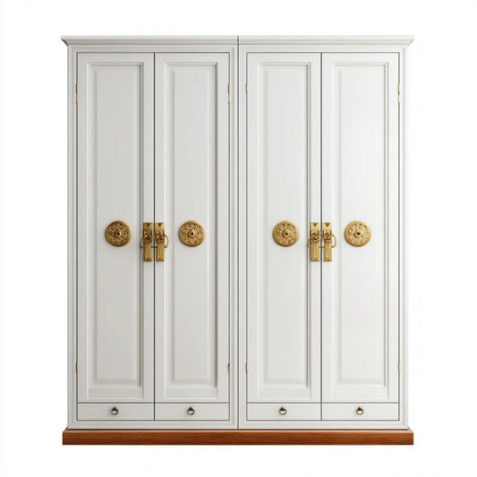 Szafa, 4 drzwi i 4 szuflady z bieli w MDF, 160 x 60 x 220 cm