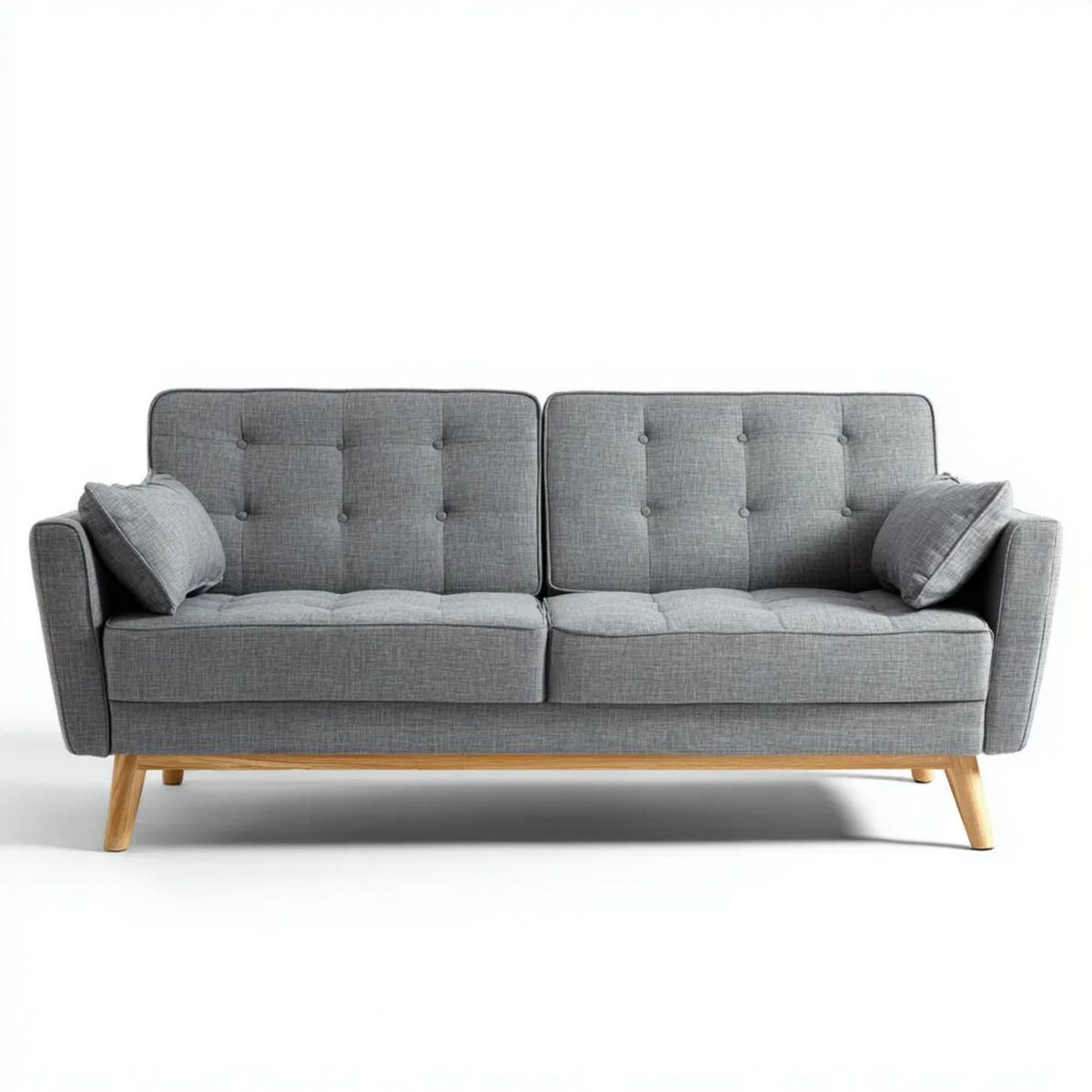Sofa, 3-osobowa poliester z kanapą z drewnianymi nóżkami, 190 x 85 x 88 cm