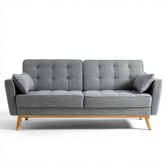 Sofa, 3-osobowa poliester z kanapą z drewnianymi nóżkami, 190 x 85 x 88 cm