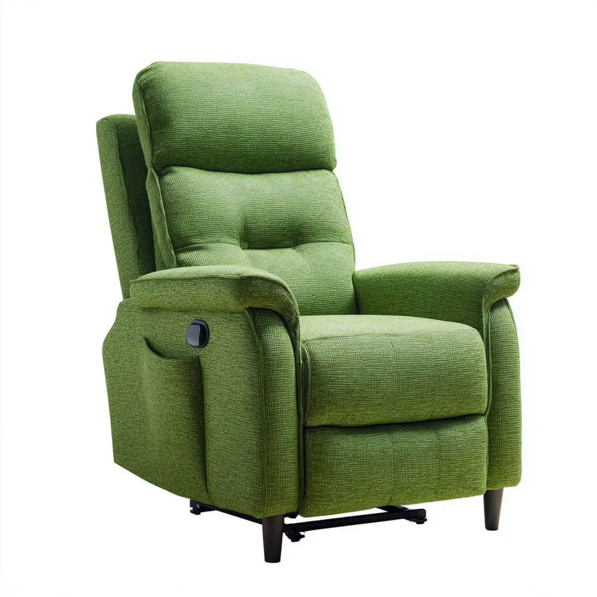 Fotel relaksacyjny TV fotel z funkcją ręcznego rozkładania zielony 83 x 94 x 104 cm poliester prostokątny