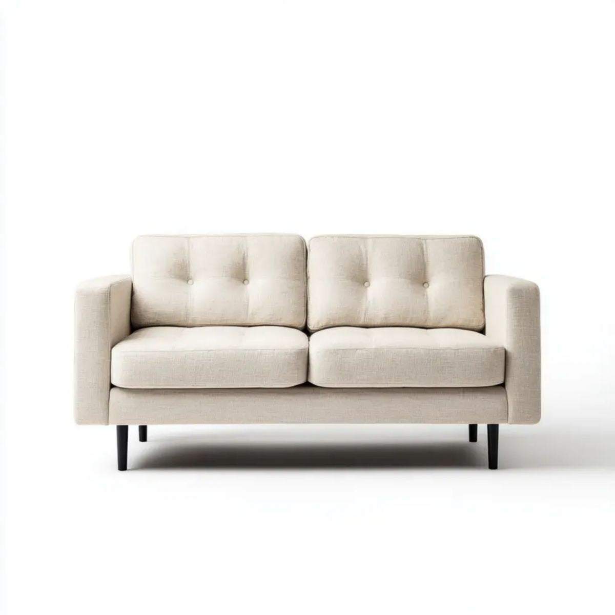 Sofa, 2-osobowa poliester z sofą z czarnym nóżkami, 160 x 85 x 85 cm