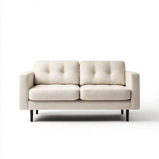 Sofa, 2-osobowa poliester z sofą z czarnym nóżkami, 160 x 85 x 85 cm