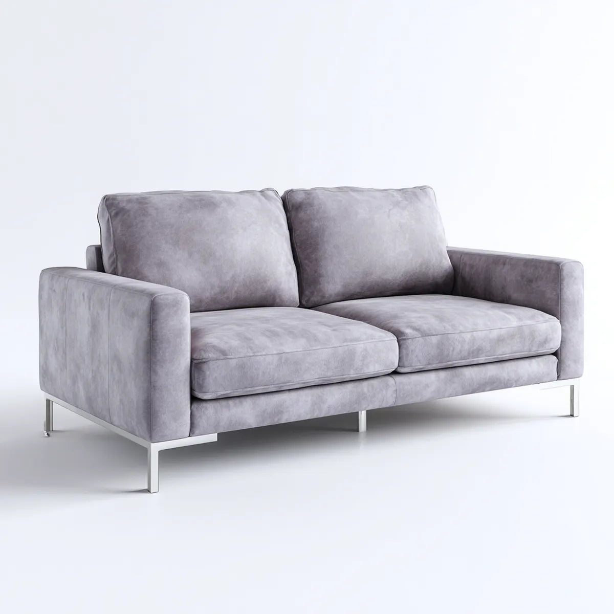 Sofa, 2-fotela szara 180 x 85 x 82 cm poliester z uwzględnieniem prostokątnych
