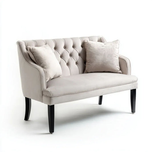 Sofa, 2 fotele sofa z pikowany i czarne nóżki, 130 x 75 x 85 cm