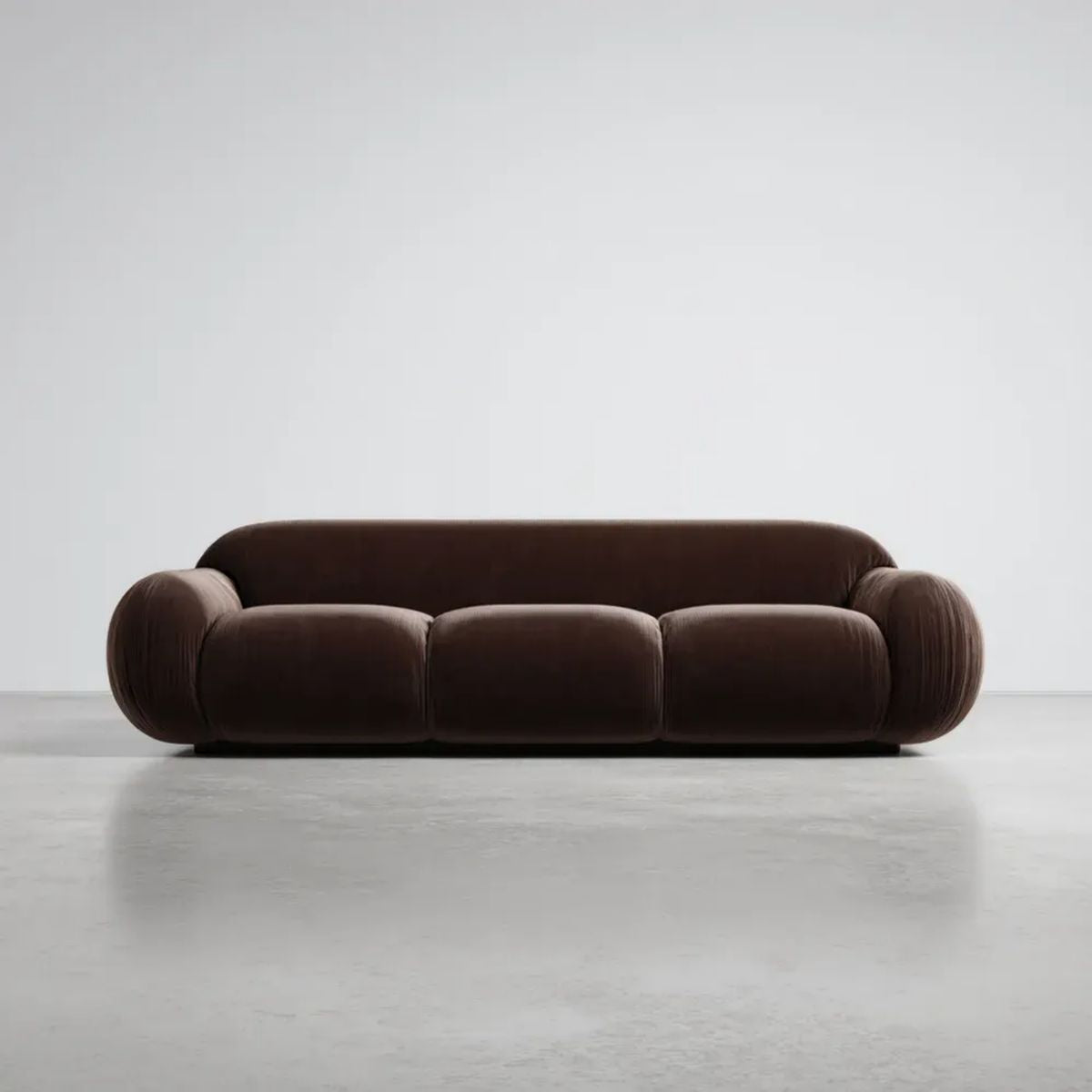 Sofa, 3 ciemnobrązowy brązowy betonowy sofa, 230 x 100 x 75 cm