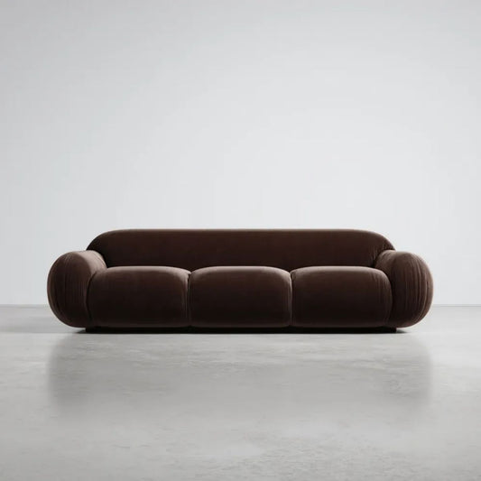 Sofa, 3 ciemnobrązowy brązowy betonowy sofa, 230 x 100 x 75 cm