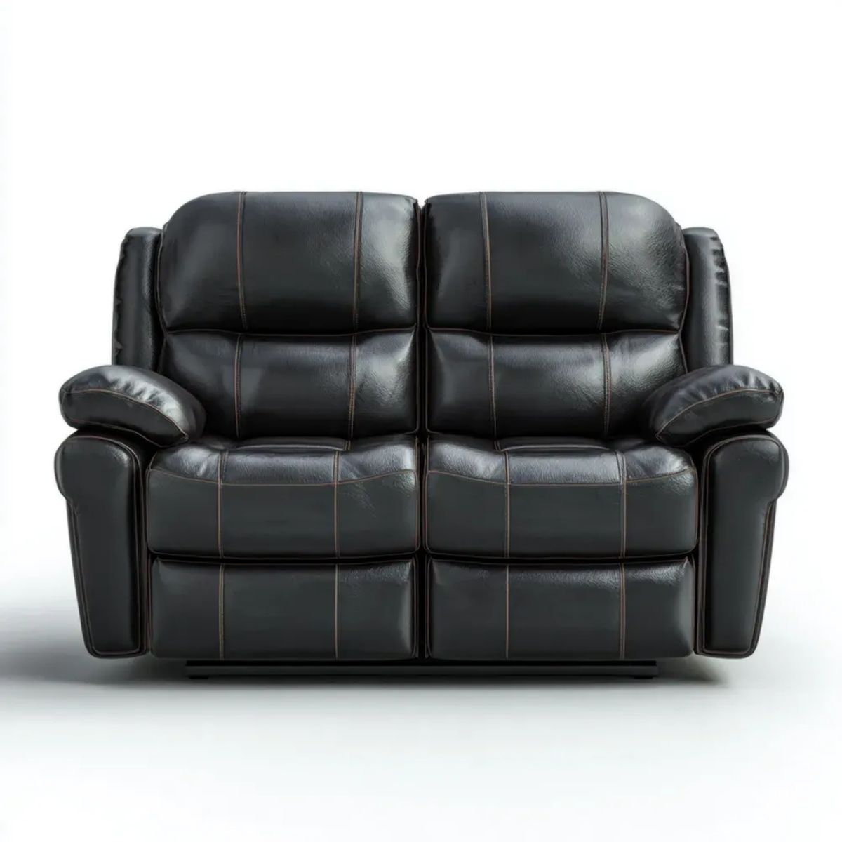 Sofa, 2-osobowa sofa czarny ze skóry syntetycznej poliuretanowej PU 170 x 95 x 100 cm