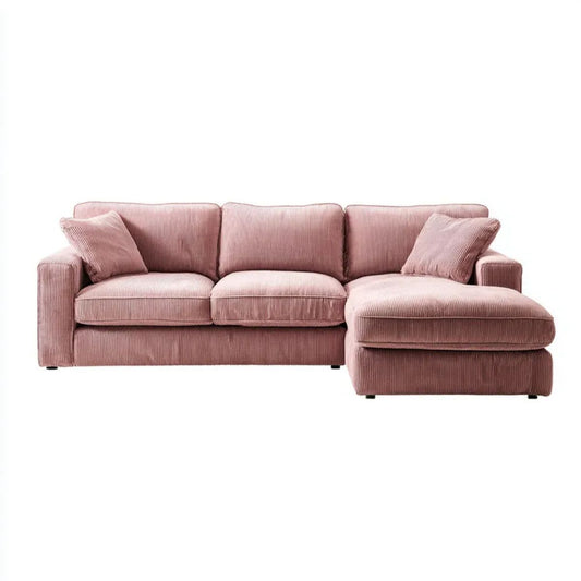 Sofa, 3-osobowa w prawo narożnik sofa w poliestrze wstążka 250 x 160 x 85 cm