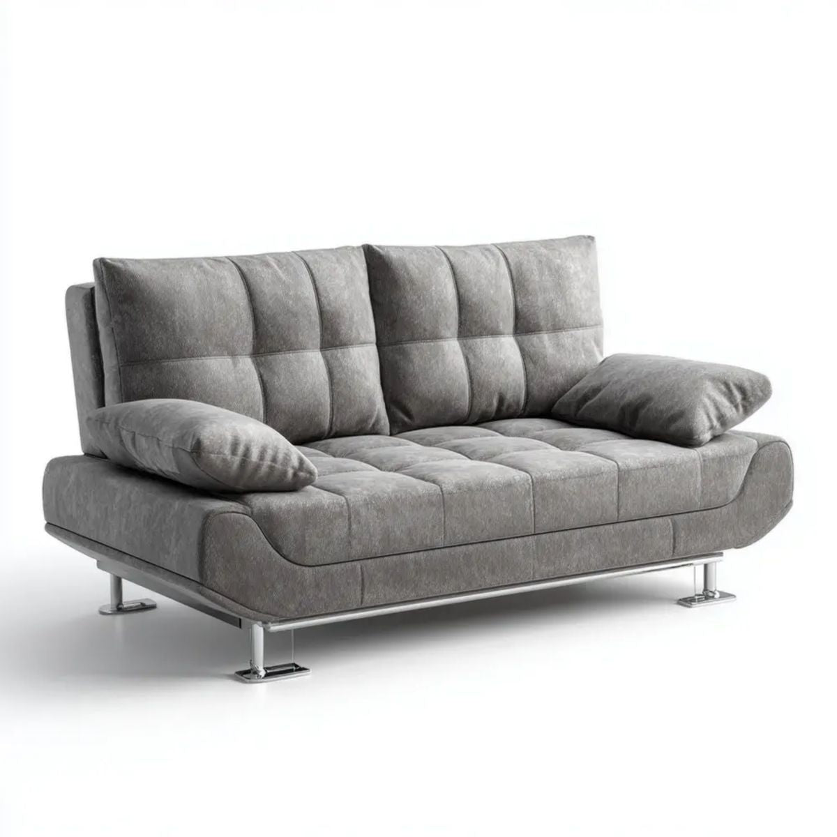 Sofa, 3-osobowa w kolorze siwym sofa w kolorze szarym w mikrofibrze poliestrowym, 210 x 90 x 85 cm