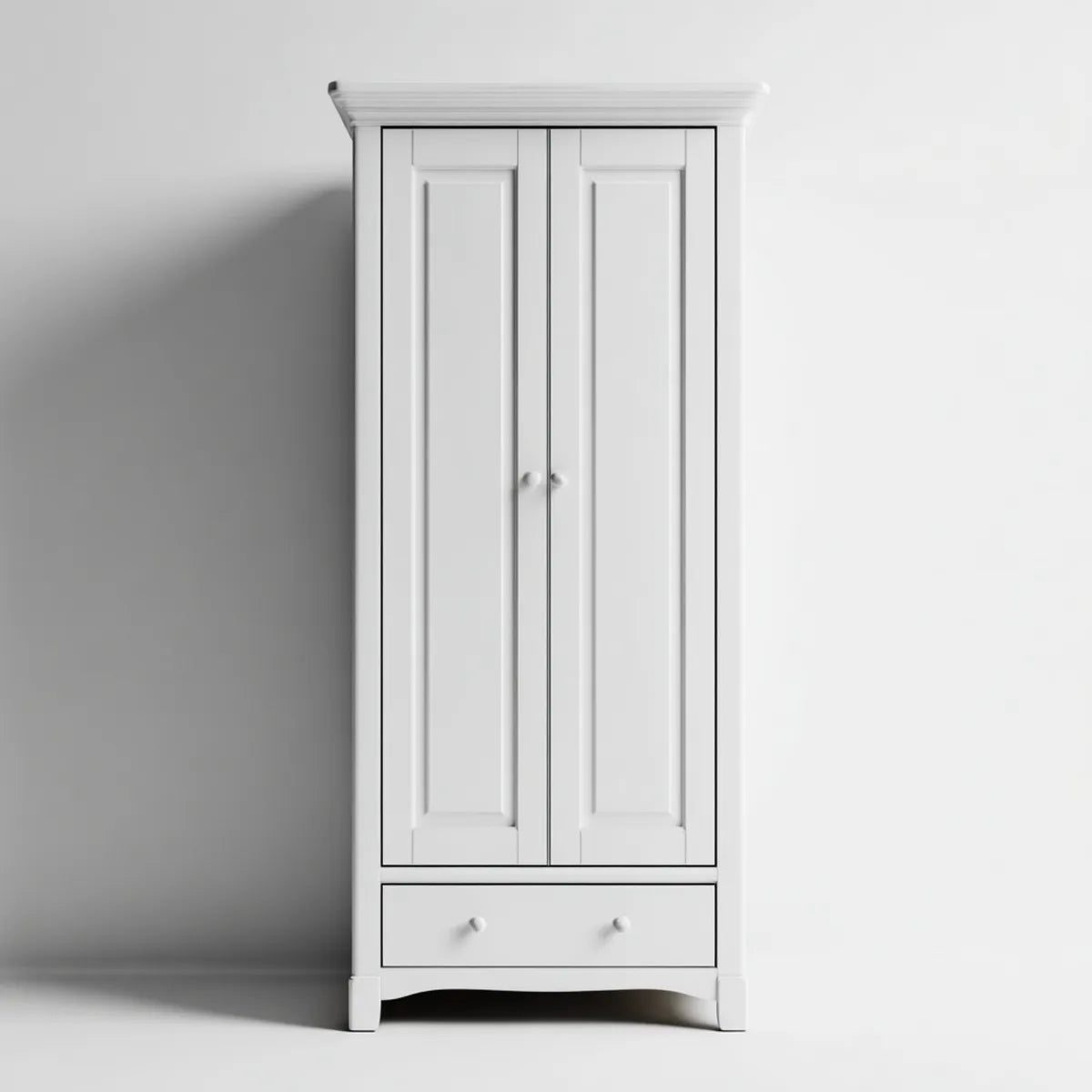 Szafa 2-drzwiowa Biała 90 x 55 x 200 cm MDF prostokątna z szufladą