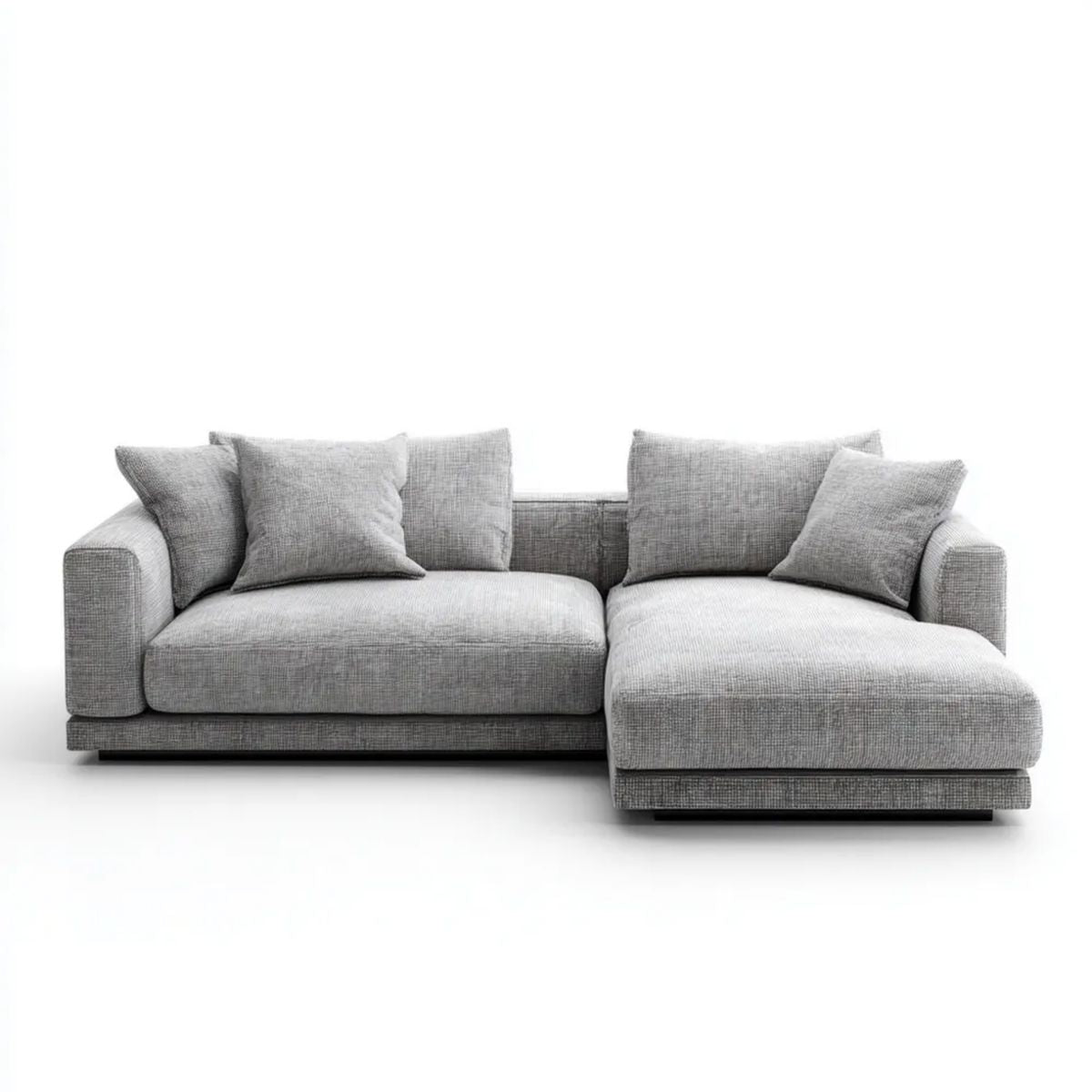 Sofa z meredianem w kolorze szarym, 280 x 160 x 85 cm