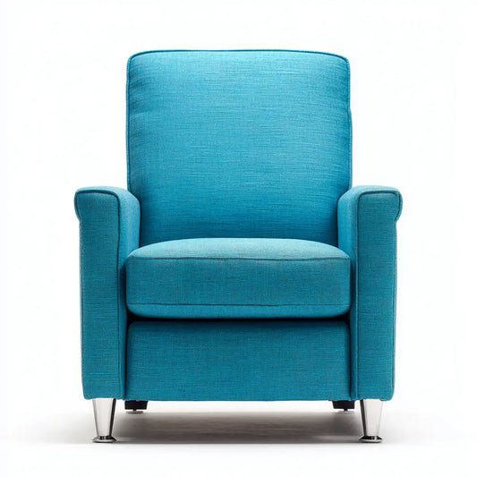 Fotel, Turkusowy niebieski salon krzesło 82 x 85 x 101 cm poliester z prostokątnymi stalowe nogi